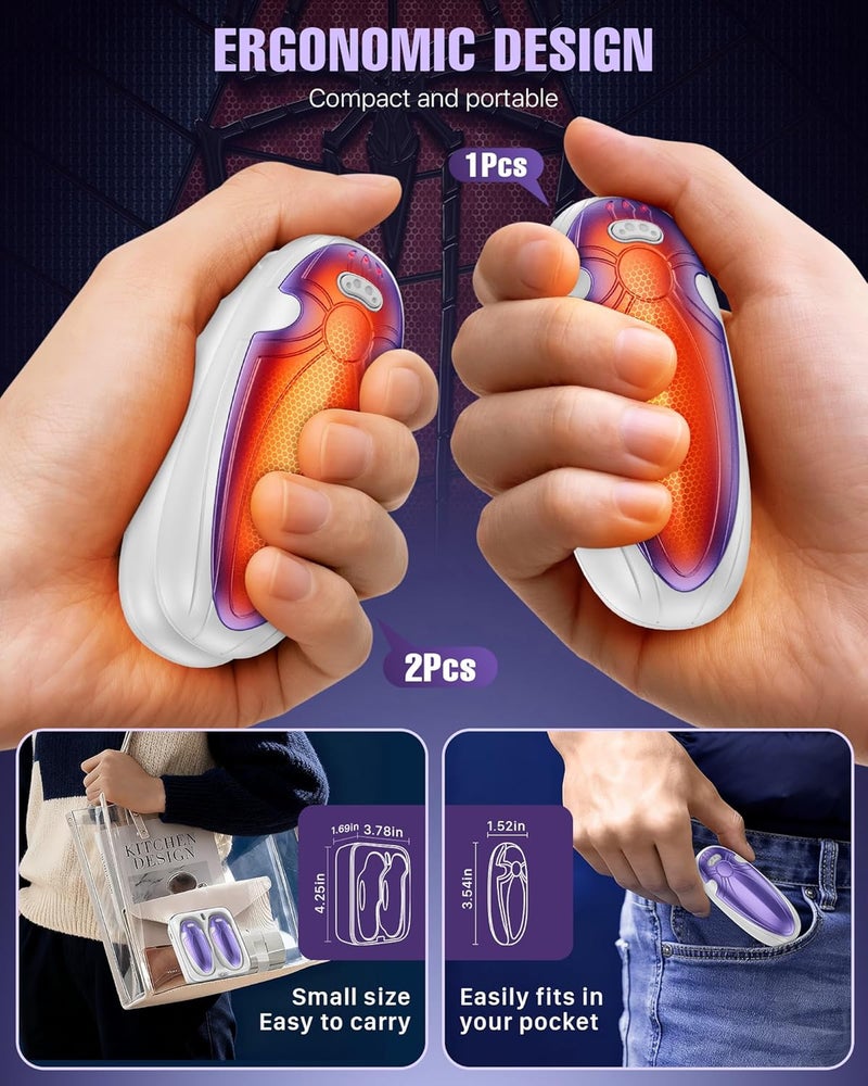 Tenvolti Hand Warmers Rechargerable 2 Pack - 14000mAh Electric AI Handwarmers with Charging Case, Magnetic 2 in 1 Pocket Heater, Gifts for Women/Men/Golf/Hunting/Travel/Camping Accessories - Image 5